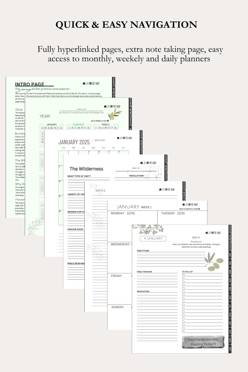 The Journey To The Promise Land Planner
